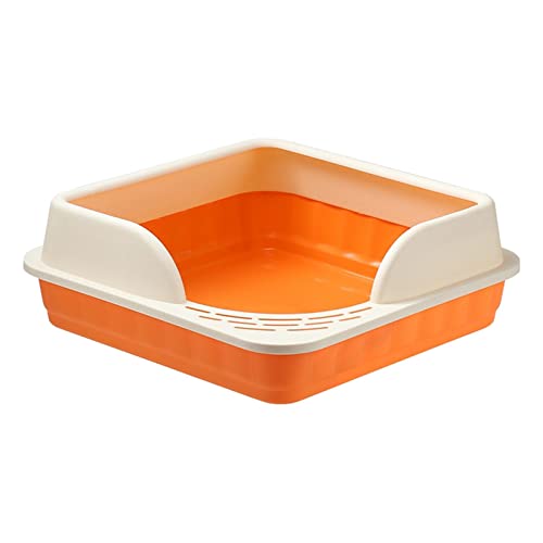 kowaku Offene Katzentoilette Töpfchen-Toilette Anti-Spritzer-Sieb-Katzentoilette Container Katzentoilette Spritzwassergeschützte Haustier-Katzentoilette für, Orange von kowaku