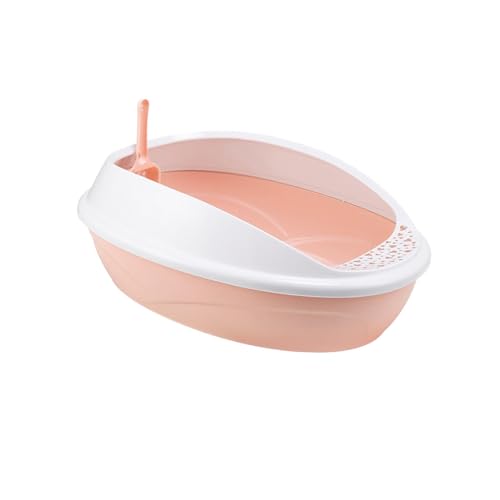 kowaku Open Top Pet Litter Tray Cat Litter Basin Cat Litter Container Cat Sandbox Cat Litter Tray High Sided for Indoor Cats, Pink von kowaku