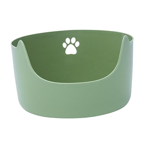 kowaku Open Top Pet Litter Tray Cat Litter Box Portable Anti Splashing Cat Litter Container Cat Litter Tray Kitten Toilet for Small Medium Cats, Green, XL von kowaku