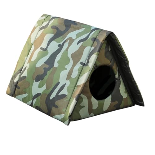 kowaku Outdoor Pet Shelter, Pet Sleeping Bed Cat Zwinger Foldable Detachable Stray Cat Shelter, Pet House for Kittens or Small Dogs, Green S von kowaku