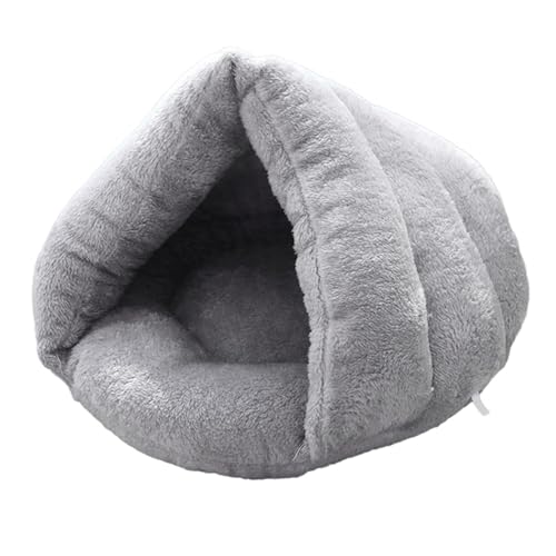 kowaku Pantoffelförmiges Hundebett, warmes Kissen, Katzenschlafbett, Haustierbett, waschbar, Winter, warmes Nest, Kätzchenhaus für Katzen im Innenbereich, Hellgrau 45cmx35cm von kowaku