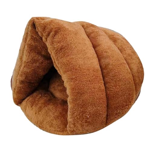 kowaku Pantoffelförmiges Hundebett, warmes Kissen, Katzenschlafbett, Haustierbett, waschbar, Winter, warmes Nest, Kätzchenhaus für Katzen im Innenbereich, Kaffee 45cmx35cm von kowaku