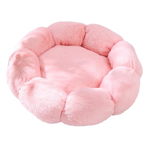 kowaku Ped-Bett, weiches Haustier-Nistbett für Kätzchen, Sofakissen, Schlafunterlage, Welpen-Katzenbett in Blumenform, für Katzen im Innenbereich, Rosa 50cm von kowaku