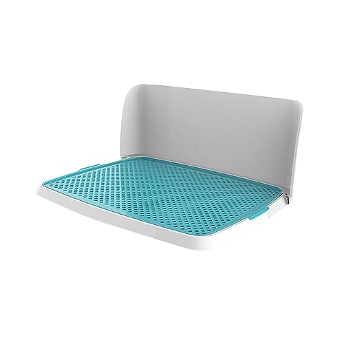 kowaku Pet Dog Potty Tray Foldable Fence Washable Durable Easily Install Removable Pad Pee Pad Holder for Porch, Patio or Deck, Blue 48x36x21cm von kowaku