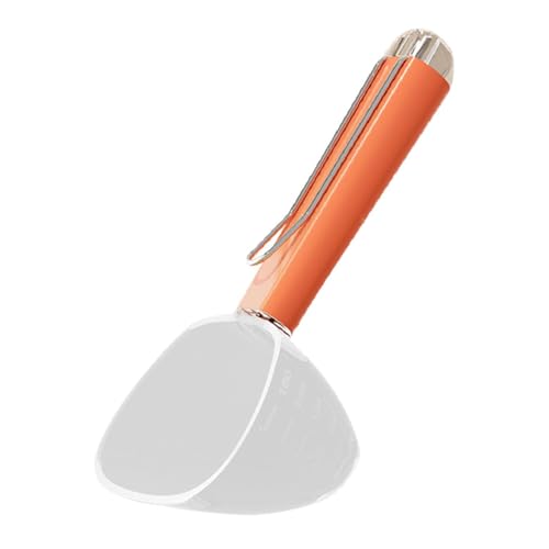 kowaku Pet Scooper Messbecher für Hunde, Mehrzweck Zubehör für Tragbare Werkzeuge, Hundelöffel mit Taschenclip, Messlöffel für Hundefutter, Orange von kowaku