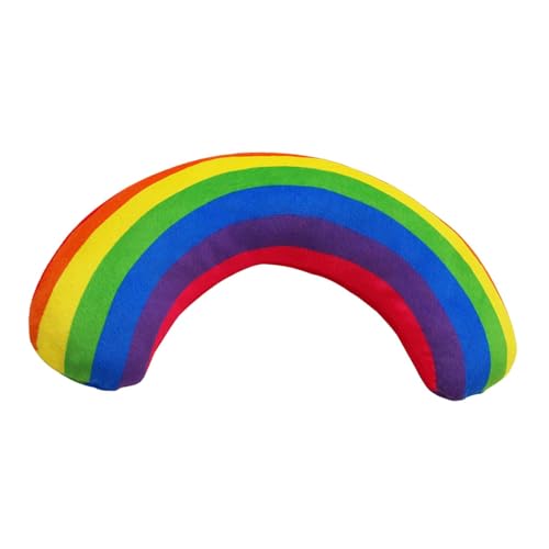 kowaku Regenbogen-Kissen für Katzen, beruhigendes Kissen, Spielzeug, halber Donut, zum Kauen, waschbar, Bettmatte, Kissen für Selbstvergnügen, Dunkel von kowaku