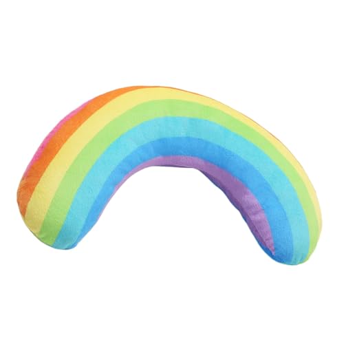 kowaku Regenbogen-Kissen für Katzen, beruhigendes Kissen, Spielzeug, halber Donut, zum Kauen, waschbar, Bettmatte, Kissen für Selbstvergnügen, Licht von kowaku