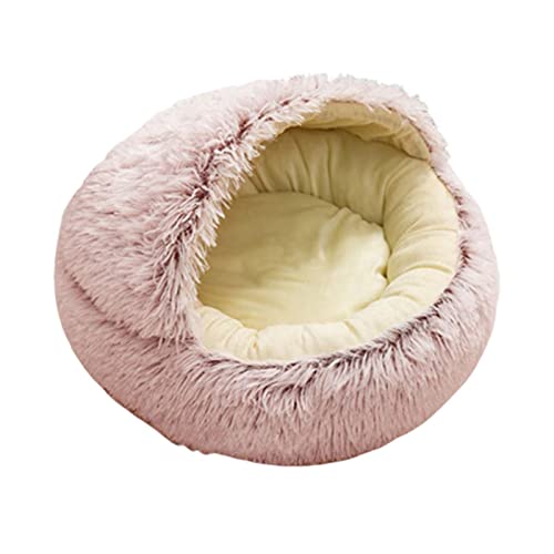 kowaku Rundes Plüschbett für Hunde und Katzen, warm, beruhigend, 40 cm, Rosa, 40 cm, 50 cm, 60 cm von kowaku