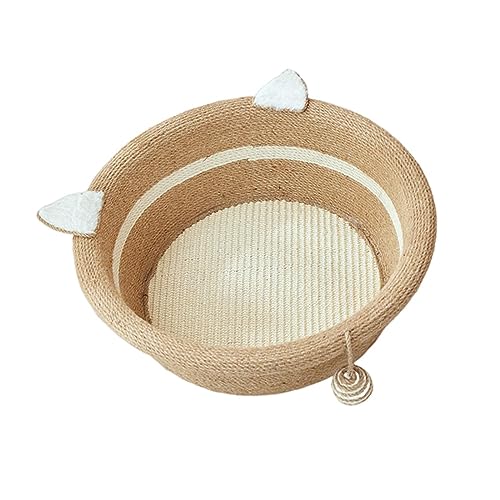 kowaku Sisal-Katzenbett, Nest, runder Zwinger, Schlafbett, Hängematte, langlebige Liege, schützen Sie Ihre Möbel, Katzenhaus, kleine Tiere, Kätzchen, 46cmx15cm von kowaku