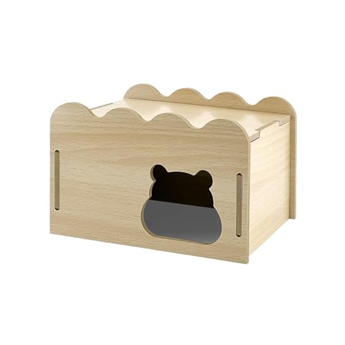 kowaku Spielzeug zum Verstecken von Hamstern, kleine Tiere, kleine Rennmäuse mit Fenster, DIY-Käfig, Käfigdekoration, Hamster-Holzhaus, Versteck, Spielzeug von kowaku