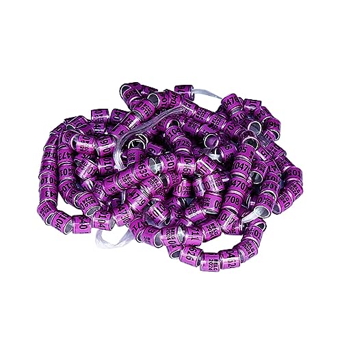 kowaku Taubenring, Aluminium, Taubenbeinringe, Trainingsring, langlebiges Zubehör, Vögel, Fußring, Identifizierungsring, für verschiedene Rassen, Violett, 100 Stück von kowaku