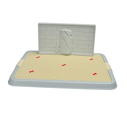 kowaku Tragbare Haustier-Toilette, Welpen-Training, Katzentoilette, für drinnen und draußen, Urinal-Pad-Halter, Töpfchentrainer, Ecke für Kaninchen, Kätzchen, Balkon, Blau mit Wand von kowaku