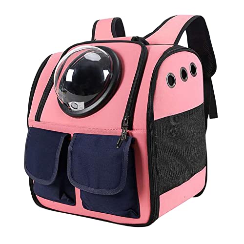 kowaku Tragbarer Katzenrucksack Mesh Atmungsaktiv Welpe Tragetasche Rosa von kowaku