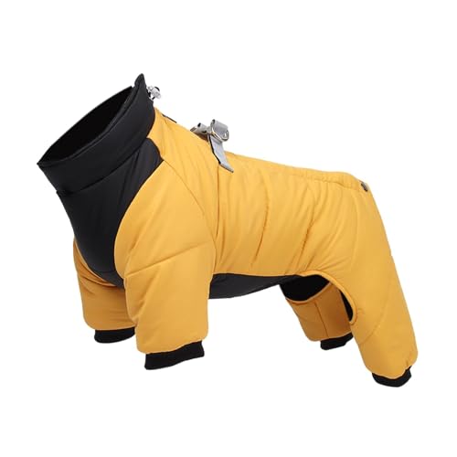 kowaku Warme Hunde-Fleecejacke, Wintermantel für vierbeinige Hunde, wasserdichter Body für Welpen, gelb XL von kowaku