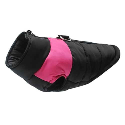 kowaku Warme Hundeweste, Haustierkleidung, Bekleidung, Reißverschluss, einfach zu tragen, Winter-Kälte-Haustierweste, Winter-Hunde-Outfits für Partys, Rosa 2XL von kowaku