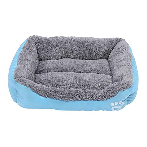 kowaku Warmes Haustierbett für Hunde und Katzen, weicher Plüsch, für kleine Hunde, Größe M, L, XL, Blau von kowaku