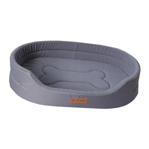 kowaku Waschbares Haustierbett, Rechteck, atmungsaktiv, Katzensofa, Hundebett, oval, niedrige Vorderkante, Hundebett-Matte, Welpenbett für Innenfahrzeuge, Sofa, Grau L von kowaku