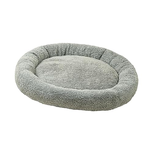 kowaku Weiches rundes Haustierbett aus Plüsch, bequem, Schlummerfunktion, Herbst und Winter, Indoor-Katzen, Schlafhütte, Katzennest für Hunde, Welpen, Katzen, Kätzchen, Grau von kowaku