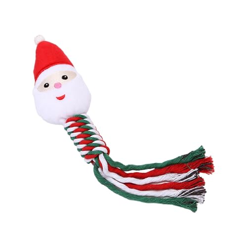 kowaku Xmas Dog Rope Toy Christmas Dog Toy Interactive for Aggressive Chewers for Large Medium Small Dogs Training, Santa Claus von kowaku