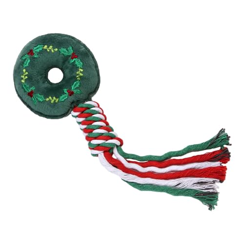 kowaku Xmas Dog Rope Toy Christmas Dog Toy Interactive for Aggressive Chewers for Large Medium Small Dogs Training Donut von kowaku