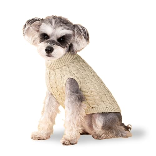 Hundepullover, Khaki L Hundepullover, Rollkragen-Strickwaren, Hunde-Outfits für kleine Hunde und mittelgroße Hunde, warme Kleidung für Bulldogge, Pudel, Yorkshire, Cocker Spanie usw. von krastmon