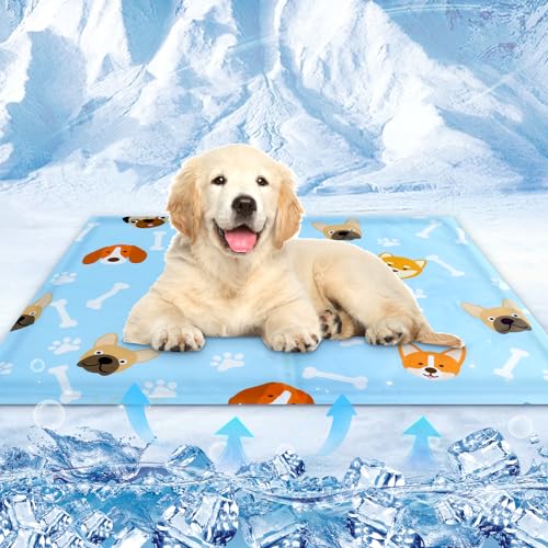 kudmwcc Kühlmatte für Hunde & Katzen,50 X 40cm Kühlmatte Hunde,Selbstkühlende Hundematte,Kühldecke Hundebett Für Kleine Grosse Hunde,Dog Cooling Mat für Zuhause Unterwegs Oder im Auto von kudmwcc