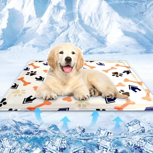 kudmwcc Kühlmatte für Hunde & Katzen,50 X 40cm Kühlmatte Hunde,Selbstkühlende Hundematte,Kühldecke Hundebett Für Kleine Grosse Hunde,Dog Cooling Mat für Zuhause Unterwegs Oder im Auto von kudmwcc