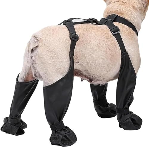 Dog Suspender Boots, Dog Paw Boot Leggings, verstellbare wasserdichte Hundestiefel Anti-Rutsch Hundeschuhe, Hundeschnee Stiefel für kleine und mittlere Hunde (Size : L) von kumosaga