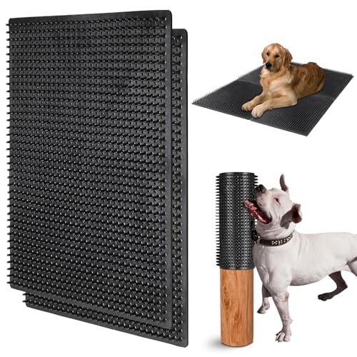 Weiche Kratzmatte für Hunde, sanfte Kratzbaum-Matte, Massagebett für den Sommer, 36 x 30 cm, Rückenkratzer und Massagegerät, geeignet für Sofa, Boden, Holzpfahl, Wand, etc., 2 Stück von kunigoner