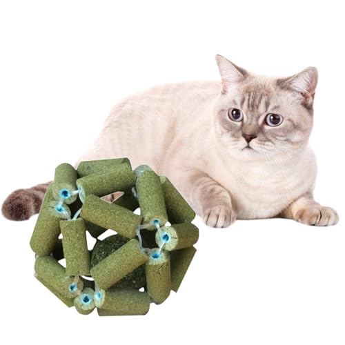 kwoifioy Natürliche Katzenminze Ball Spielzeug Für Katze Lecken Minze Für Haustier Katze Kauen Spielzeug Zahnen Ball Für Katze Unterhaltung Katzenminze Spielzeug Für Katze Kauen von kwoifioy