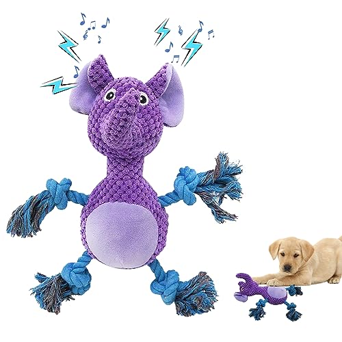 kyaoayo Quietschend Welpenspielzeug, Plüsch Stoff Spielzeug Hund, Niedliche Hundespielzeug zur Linderung von Ängsten, Kauspielzeug für Hunde Reinigung der Zähne, interaktives Hundespielzeug von kyaoayo