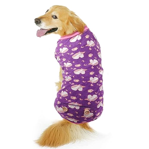 KYEESE Hunde-Pyjama, Kostüm für große Hunde, Einhorn, weiches Material, dehnbar, Hunde-Pyjama, Einteiler, Haustier-Pyjama, Hundekleidung von kyeese