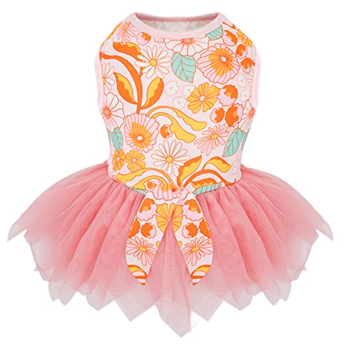 KYEESE Hundekleid, Tutu, Tüll, für Welpen, klein, Orange von kyeese