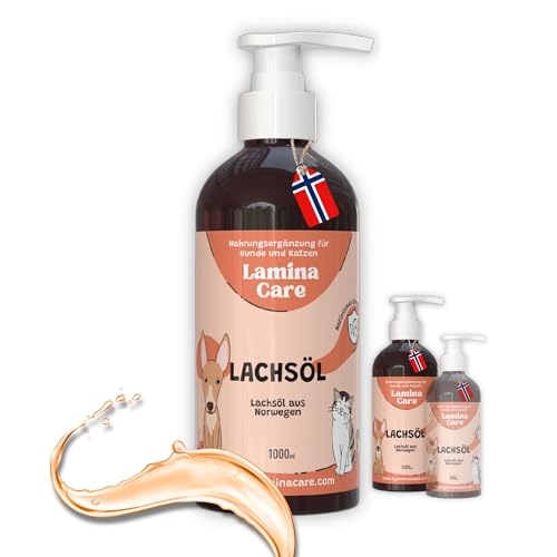 Lamina Care - Lachsöl Hunde, Angereichert mit Omega 3 & 6, EPA & DHA, Fortschrittliche Formel für Starke Gelenke, gesunde Haut und Glänzendes Fell, Natürliches Lachsöl Katze (1000ml) von lamina care