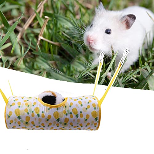 Hamster-Hängematte für Käfig, weiche Meerschweinchen-Hängematte, waschbar, winddicht, verschleißfest, hält warm, kleine Tiere, Hängetunnel, Haustierspielzeug für Zuhause, Gelb von lamphle