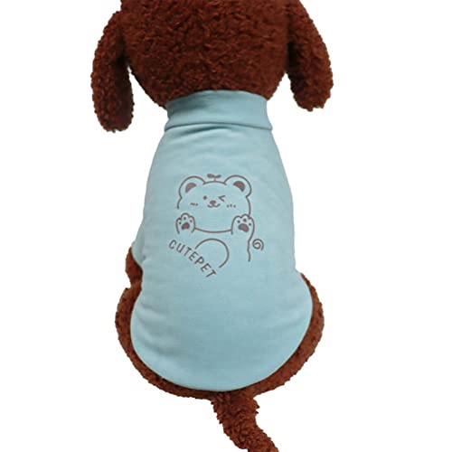 lamphle Haustier-Hundekleidung, Haustierkleidung, Bärendruck, englische Buchstaben, bequeme Winter-Hundekleidung, Winter-Welpen-Pullover für Haustier-Zubehör, M-Himmelblau von lamphle