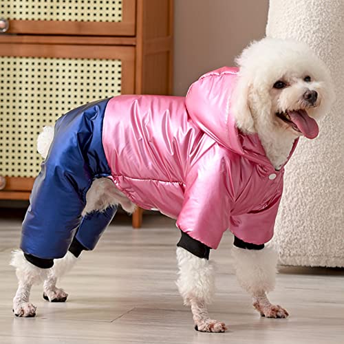 lamphle Hund Wintermantel Haustier Kaltes Wetter Jacke Winddichter Mantel Weicher Hundemantel mit Hut Haustier Winterkleidung für Outdoor Weste Kleidung für Kleine Mittel Große Hunde Rosa-M von lamphle