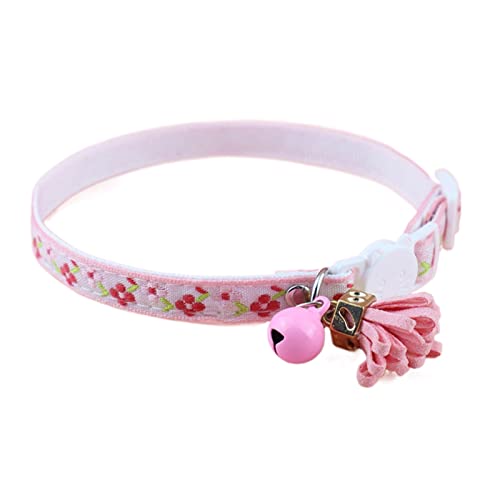 lamphle Kätzchen Halsband dekorative Stickerei Blume süße bunte Krawatten Hundehalsband Haustier Fellpflege Zubehör für Zuhause Wear Rosa 1 Stück von lamphle