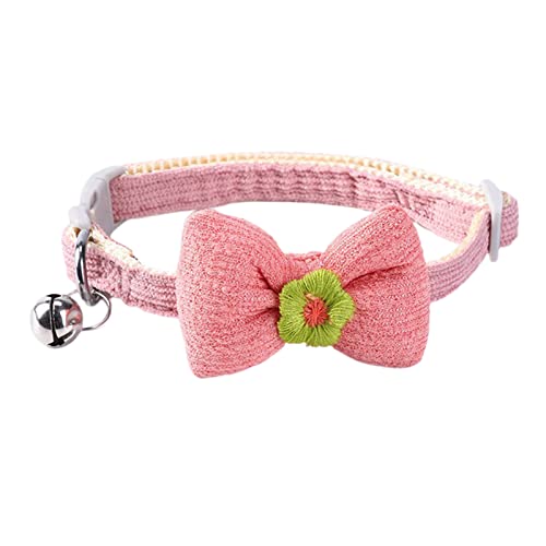 lamphle Katzenhalsband Süßer Glockenanhänger Kopfhalsband Katze Hund Halskette Dekoratives Halsband mit Schleife Haustierbedarf Rosa von lamphle