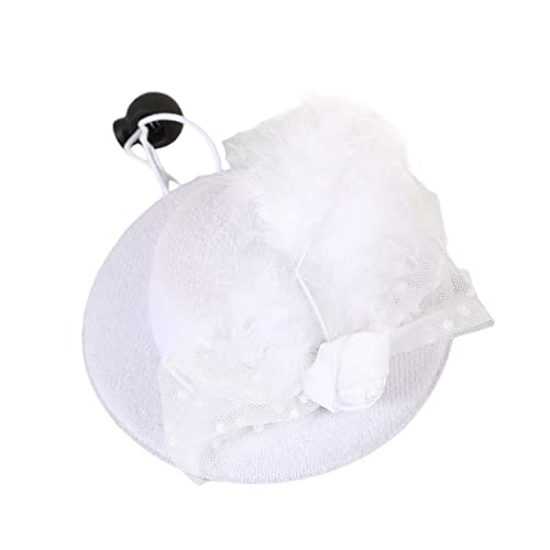 lamphle Pet Hat Elegant Lace Edge Adjustable Cute Lace Pet Cap Headgear compatible with Outdoor White 1 Pcs von lamphle