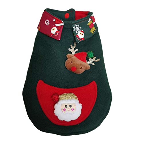 lamphle Weihnachten Hund Kleidung, Weihnachten Familie Weste für Hunde, Xmas Kleidung Warme Mäntel Klassisches Muster Blumenmuster Weste XL von lamphle