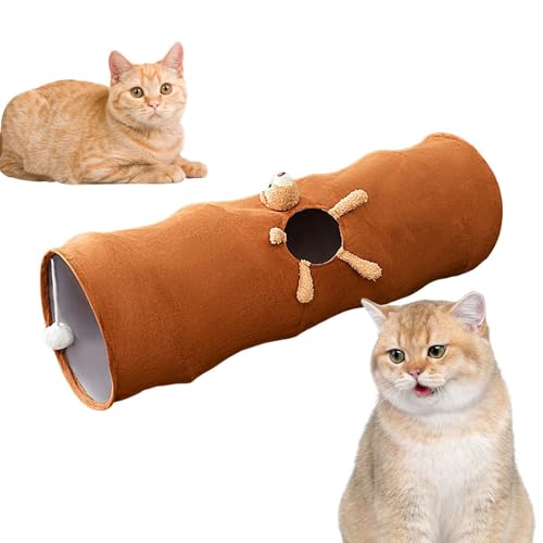 lanliflying Pet Tube Toys | Katzenspielschlauch mit Spielball und Guckloch | Faltbarer Haustiertunnel für Kleintiere, Hase, Kätzchen, Frettchen, Welpen von lanliflying