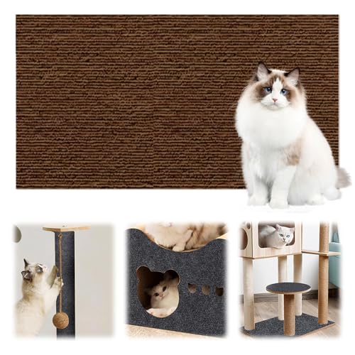 Kratzmatte Selbstklebend, 2025 Neues Kratzschutz Sofa Katze, Pet Claw Scratch Protection, Katzen Kratzmatte, Kratzmatte Katze Wand, Kann auf Möbeln, Boden, Wand Geklebt Werden (Braun, L) von laocaf