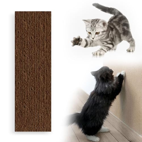 Kratzmatte Selbstklebend, 2025 Neues Kratzschutz Sofa Katze, Pet Claw Scratch Protection, Katzen Kratzmatte, Kratzmatte Katze Wand, Kann auf Möbeln, Boden, Wand Geklebt Werden (Braun, S) von laocaf