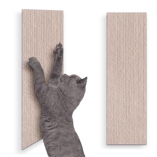 Kratzmatte Selbstklebend, 2025 Neues Kratzschutz Sofa Katze, Pet Claw Scratch Protection, Katzen Kratzmatte, Kratzmatte Katze Wand, Kann auf Möbeln, Boden, Wand Geklebt Werden (Cremefarben, S) von laocaf