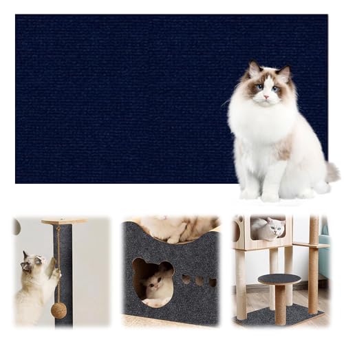 Kratzmatte Selbstklebend, 2025 Neues Kratzschutz Sofa Katze, Pet Claw Scratch Protection, Katzen Kratzmatte, Kratzmatte Katze Wand, Kann auf Möbeln, Boden, Wand Geklebt Werden (Dunkelblau, L) von laocaf