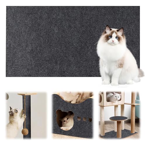 Kratzmatte Selbstklebend, 2025 Neues Kratzschutz Sofa Katze, Pet Claw Scratch Protection, Katzen Kratzmatte, Kratzmatte Katze Wand, Kann auf Möbeln, Boden, Wand Geklebt Werden (Dunkelgrau, L) von laocaf