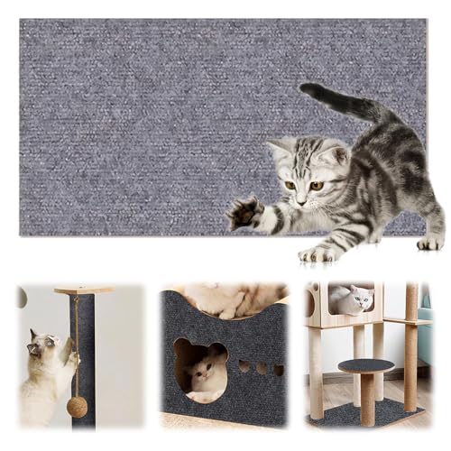 Kratzmatte Selbstklebend, 2025 Neues Kratzschutz Sofa Katze, Pet Claw Scratch Protection, Katzen Kratzmatte, Kratzmatte Katze Wand, Kann auf Möbeln, Boden, Wand Geklebt Werden (Hellgrau, L) von laocaf