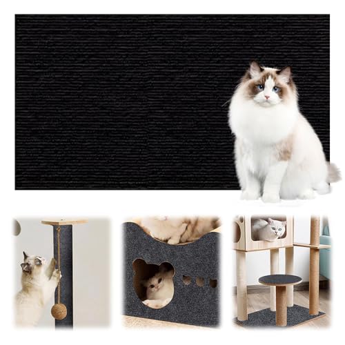 Kratzmatte Selbstklebend, 2025 Neues Kratzschutz Sofa Katze, Pet Claw Scratch Protection, Katzen Kratzmatte, Kratzmatte Katze Wand, Kann auf Möbeln, Boden, Wand Geklebt Werden (Schwarz, L) von laocaf