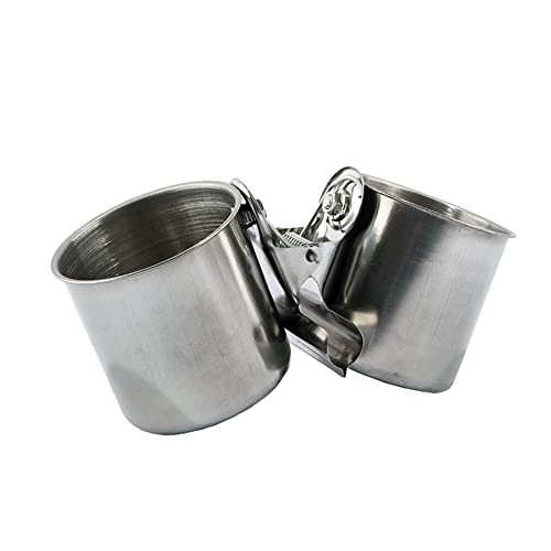 1 Stück Vogelfutterbecher Edelstahl Vogelkäfig Tasse Vogelfutterspender Vogelkäfig Futterschale Becher Papagei Futternapf Papagei Futternapf Vogelkäfig Futterbecher mit Klemme (Silber, 6 cm) von lasenersm